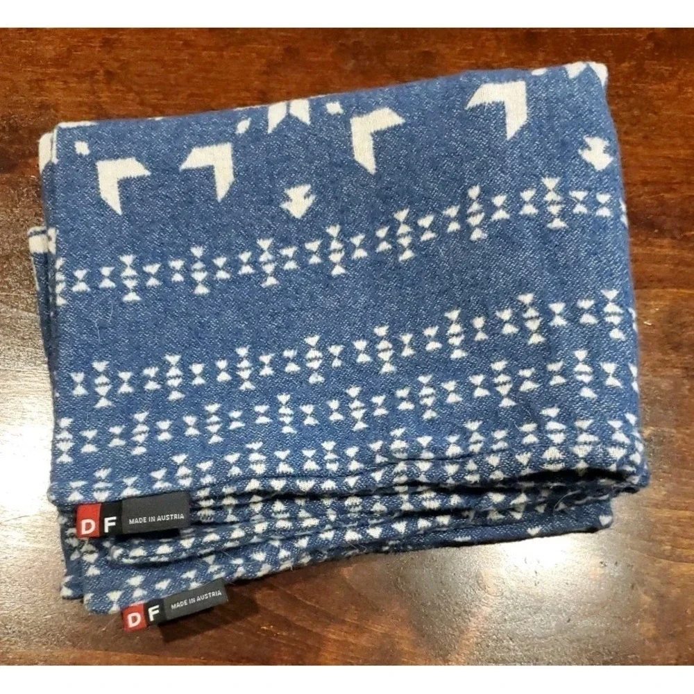 David Fussenegger Throw‎ Pillow Shams Woven Set Of 2 Made In Austria Blue White